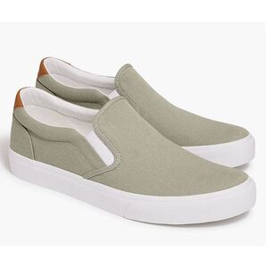 J. Crew Factory Men's Canvas slip-on sneakers Quarry Green 10M‎ NWOT